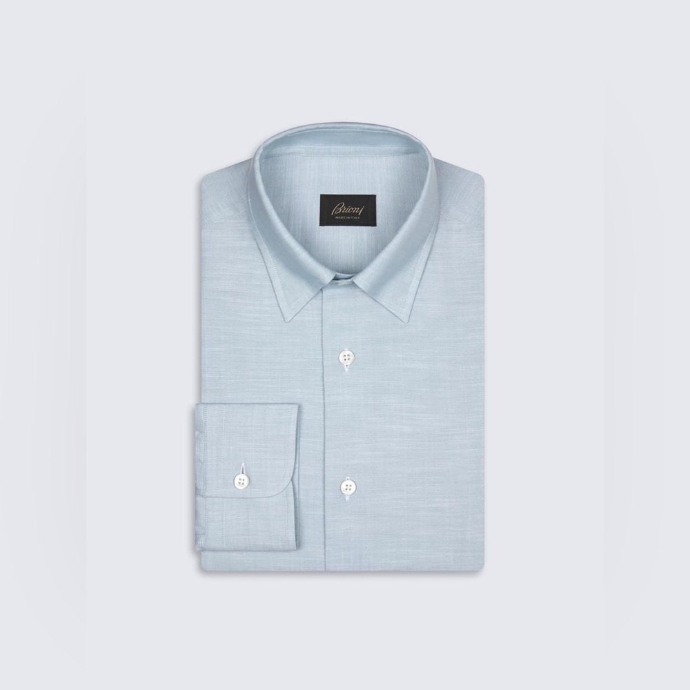 Brioni Light Blue Cotton Button Down Shirt